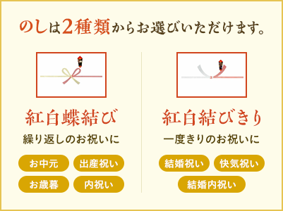 のしは2種類からお選びいただけます
